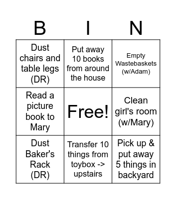 Marta Bingo Card