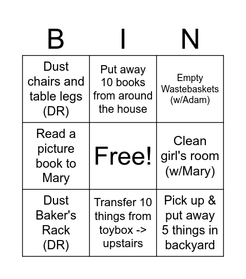 Marta Bingo Card