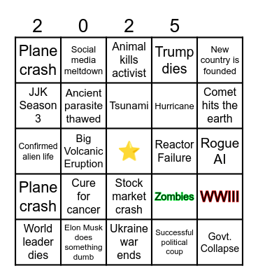 2025 Bingo Card