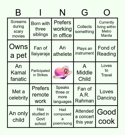 Getting to Know Bingo Card