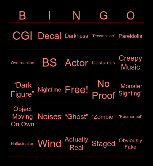 Spoopy Clips Bingo Card
