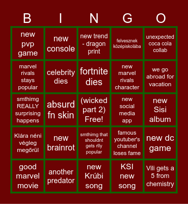 2025 Bingo Card