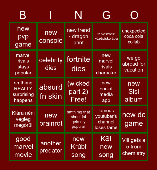 2025 Bingo Card