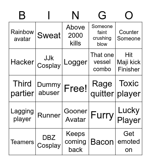 JJS BINGO Card