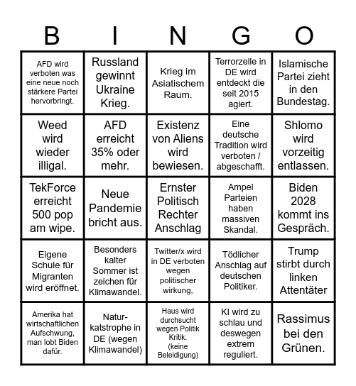 2025 Bingo Card