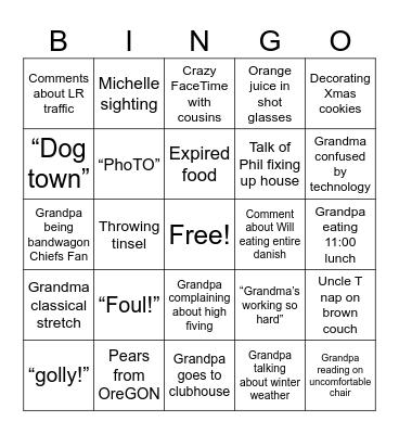 LR Christmas Bingo! Bingo Card