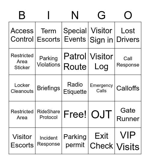 Marksman Bingo Card