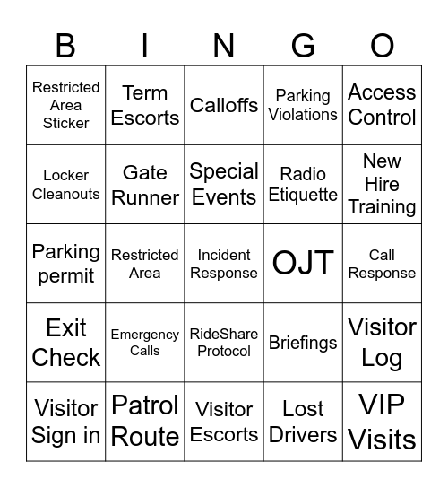 Marksman Bingo Card