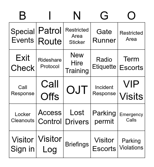 Marksman Bingo Card