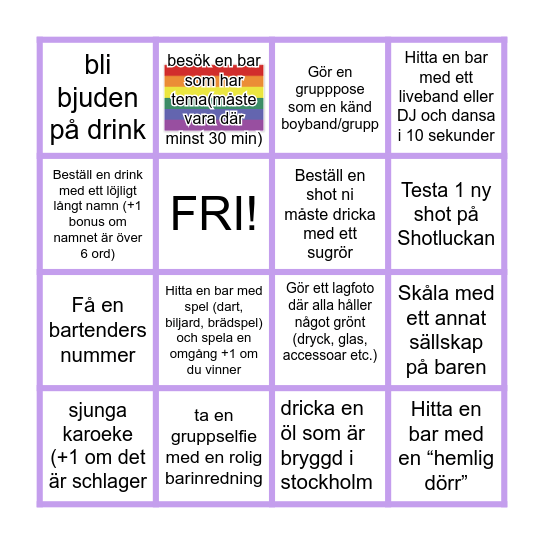 Faids  Barbingo på Söder Bingo Card