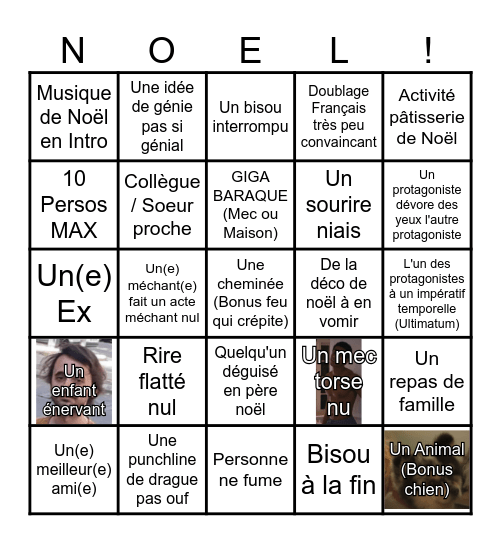 J'aime l'amour et noël (Surtout noël) Bingo Card