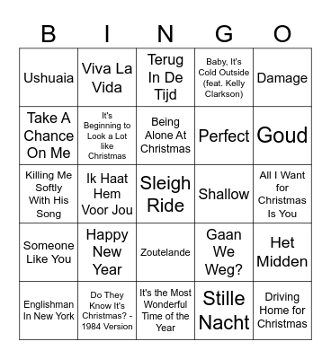 Langerwerf Christmas Bingo Card