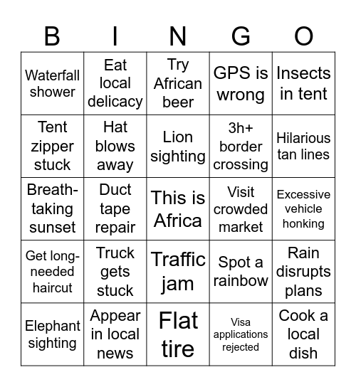 Oasis Overland - This is Africa Bingo Card