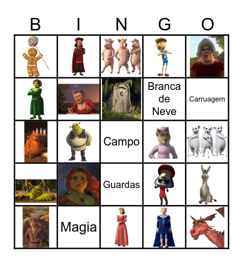 Shrek Bingo Card