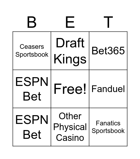 Gambling Mentions bingo Card