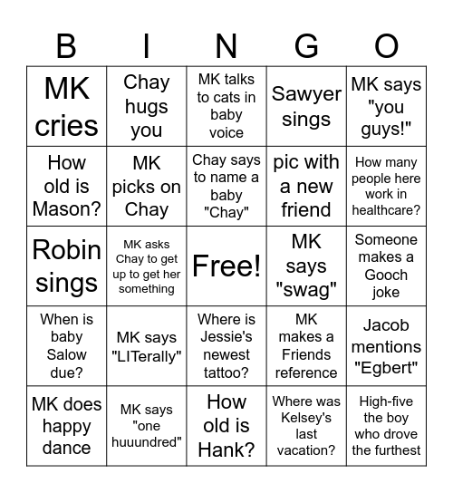 birthday bingo Card