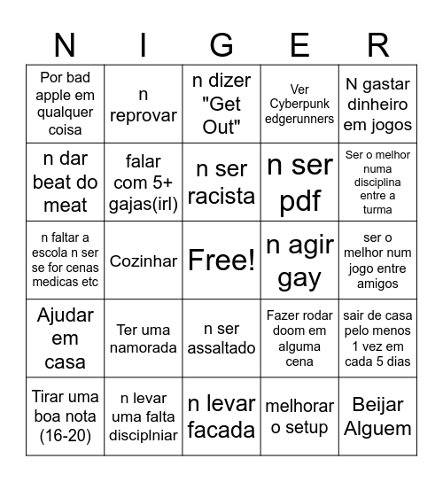 Bingo 2025 Bingo Card