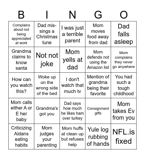 Google Docs Bingo Card