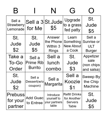 SERVER BINGO Card