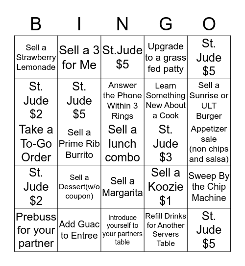 SERVER BINGO Card