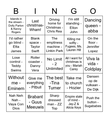 Kerst bingoooo Bingo Card