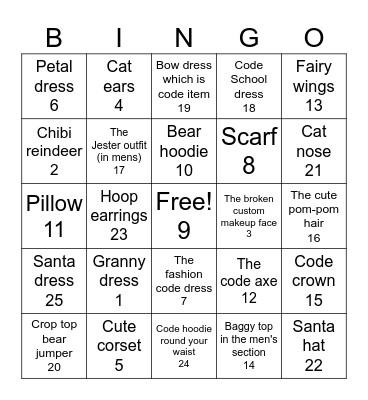 What you wear in d t i one every round or more Bingo Card