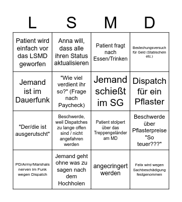 LSMD - Bingo Card