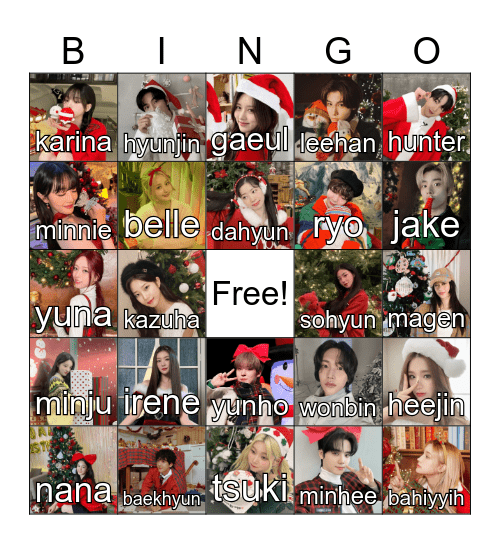 minseo holiday bingo! Bingo Card