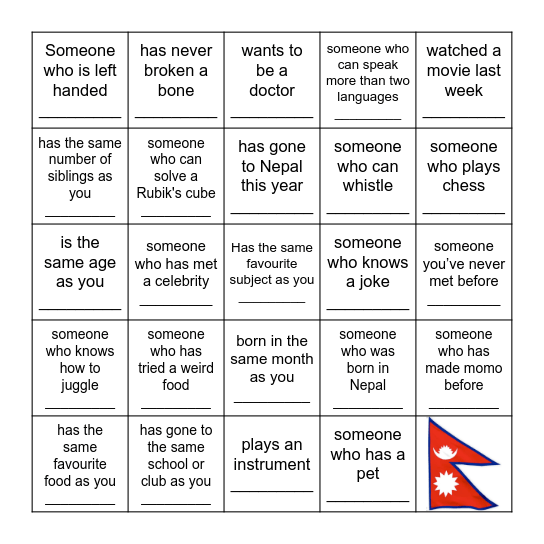 Bingo! Bingo Card