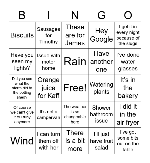 Christmas at 2 Spitfire Row Bingo Card