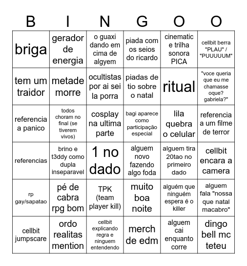 natal macabro Bingo Card