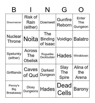 ultimate roguelike bingo Card