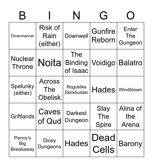 ultimate roguelike bingo Card