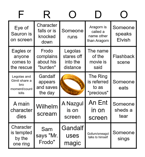 LotR Bingo Card