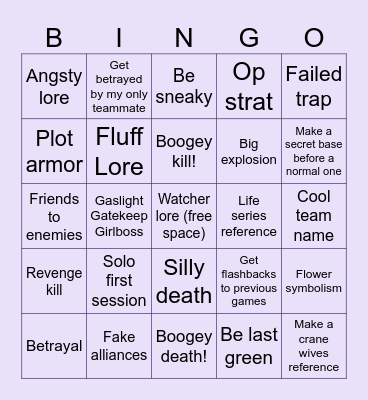 Heart smp bingo card! Bingo Card