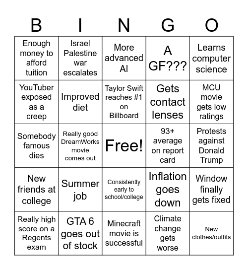 2025 Bingo Card