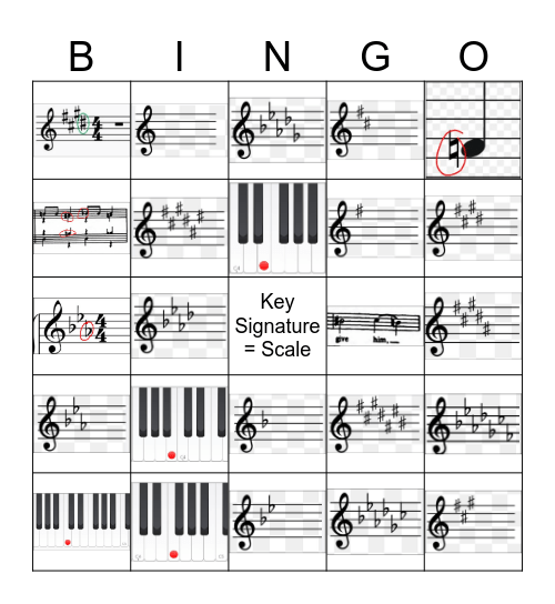 Draut Key Signature Bingo Card