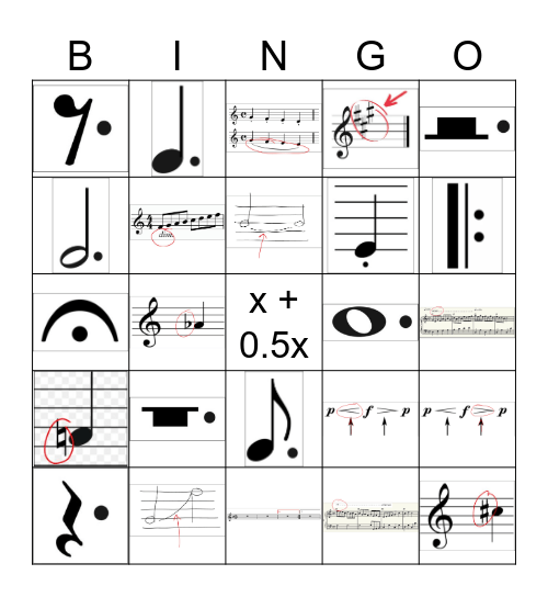 Draut Music Terms (dotted values) Bingo Card