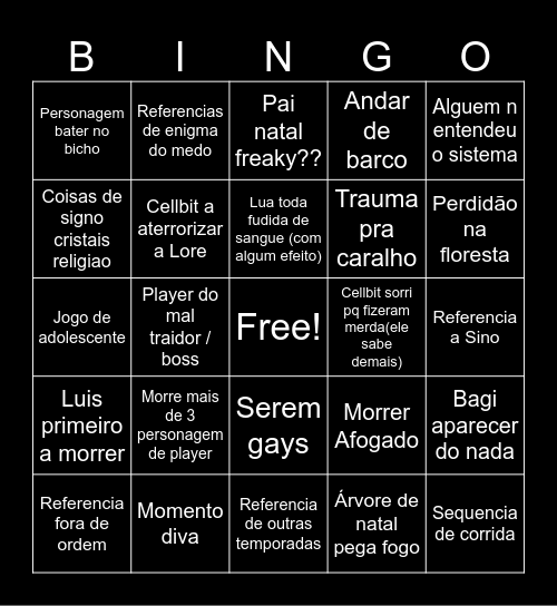 Natal Macabro Bingo Card