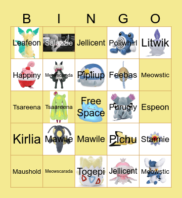 Pokemon Bingo Card