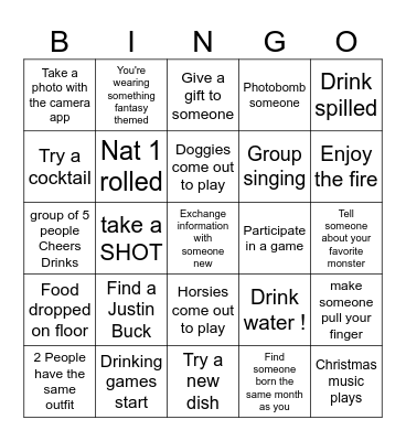 Christmas Party Bingo Card