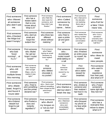 FIND SOMEONE WHO Bingo Card