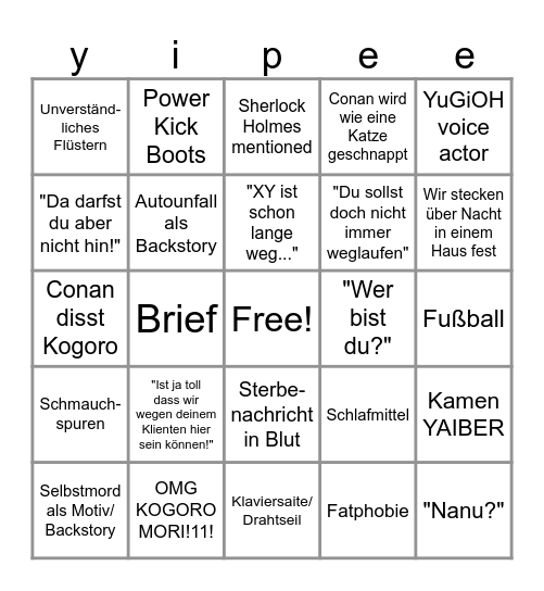 Detektiv Conan 2.5 Bingo Card