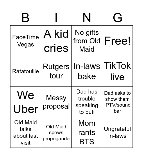 OH, CANADA BINGO Card