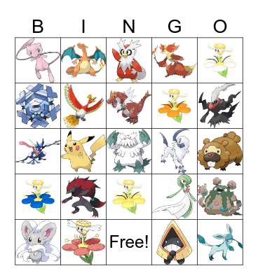Pokemon BINGO Card