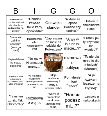 ZEST-FEST nowaków Bingo Card