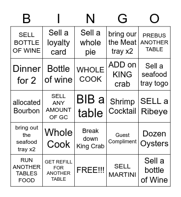 SERVER BINGO Card