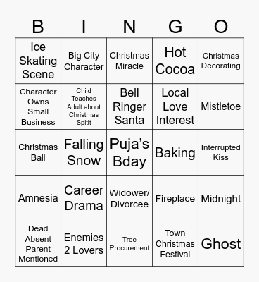 Christmas Movies Bingo Card