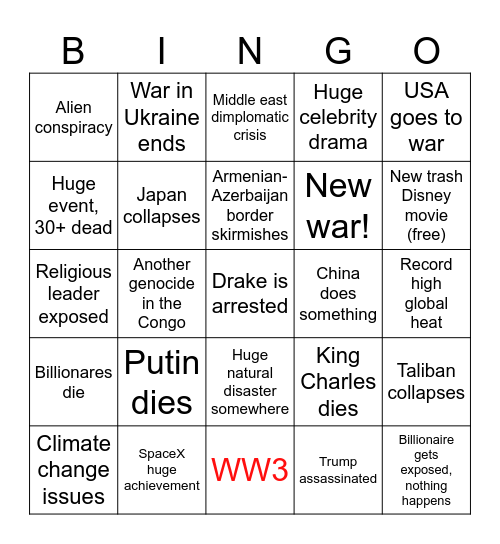 2025 Bingo Card