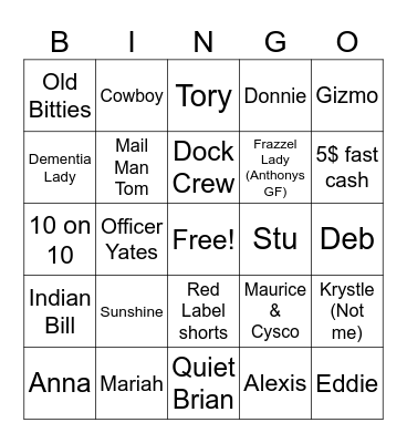 Customer Bingo Card